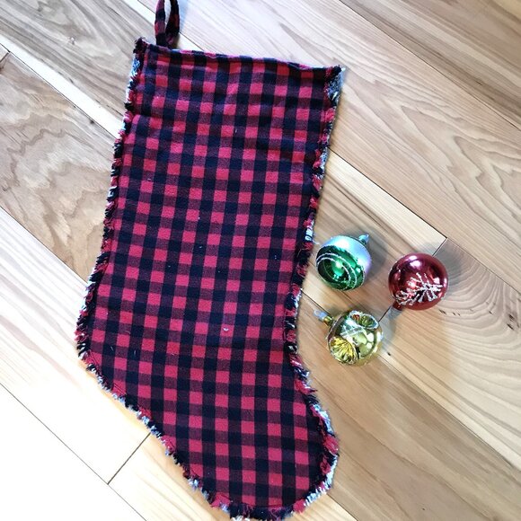 Handmade Denim Christmas Stocking w/Jean Pocket, Choo-Choo Train Graphics, S-M - Picture 3 of 9